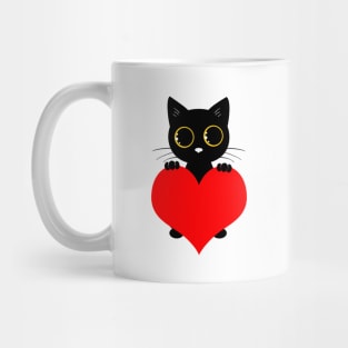 Cat Heart Valentine Mug